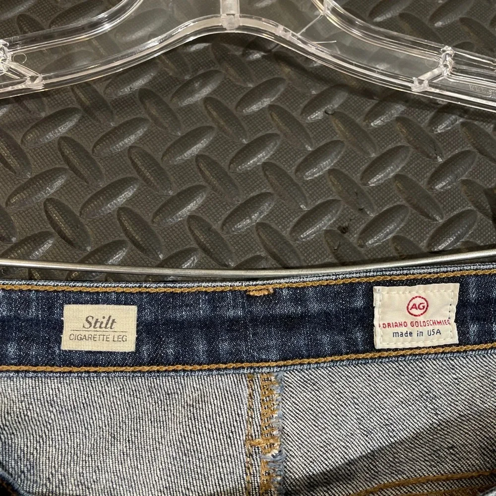 AG Adriano Goldschmied Dark Wash Blue Stilt‎ Cigarette Denim Jeans Women Size 14